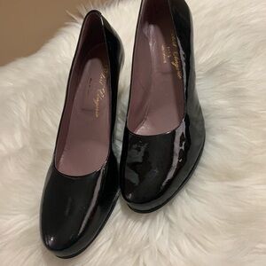 Robert Clergerie Black Patent Leather Heel Pumps 8